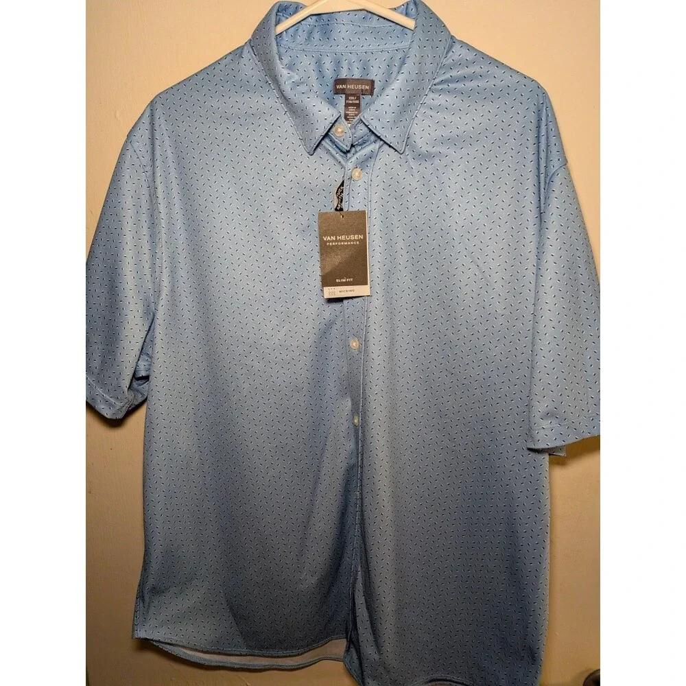 Van Hausen Perfomance Slim Fit Polo Size XXL Air Blue